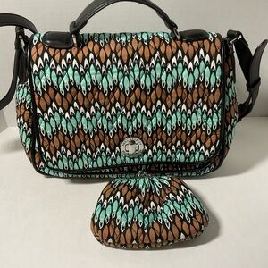 Vera Bradley Sierra stream cross body bag with matching coin purse